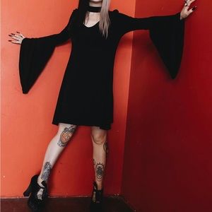 Never Worn 2X Pretty Cult Black Bell Sleeve Dress